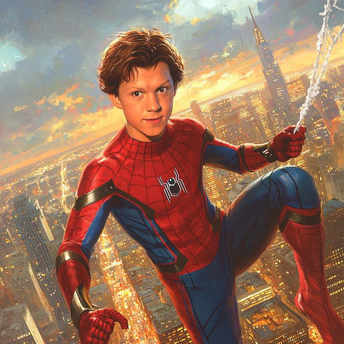 Tom Holland: The Web-Slinging Heartthrob Of Spider-Man Painting By Diamonds Kit