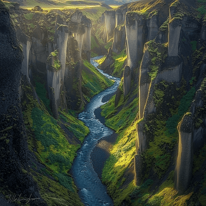 Fjaðrárgljúfur Canyon - Iceland Paint By Color