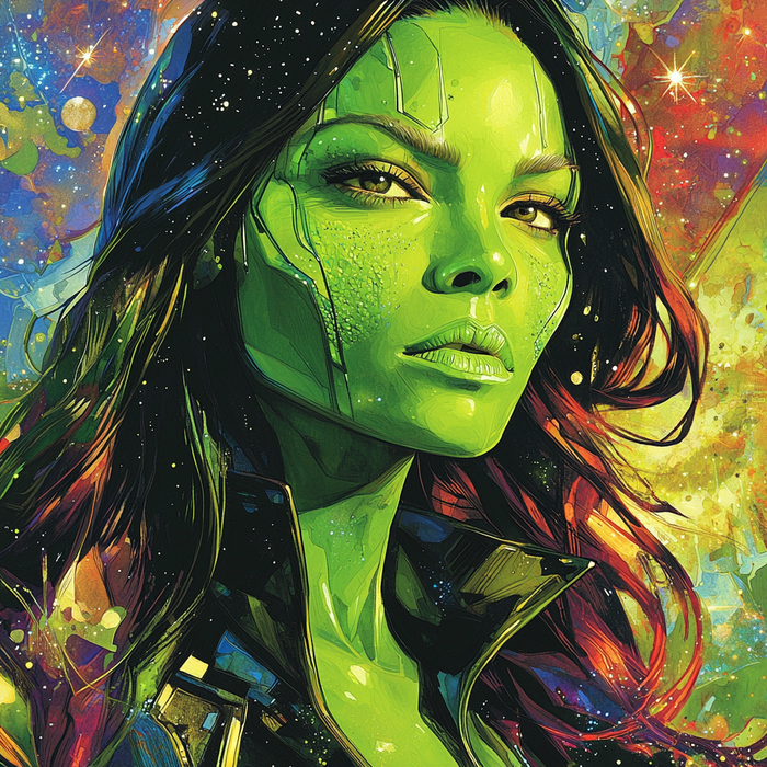 Zoe Saldana: Guardians Of Grace And Galaxy's Grit Painting By Diamonds Kit