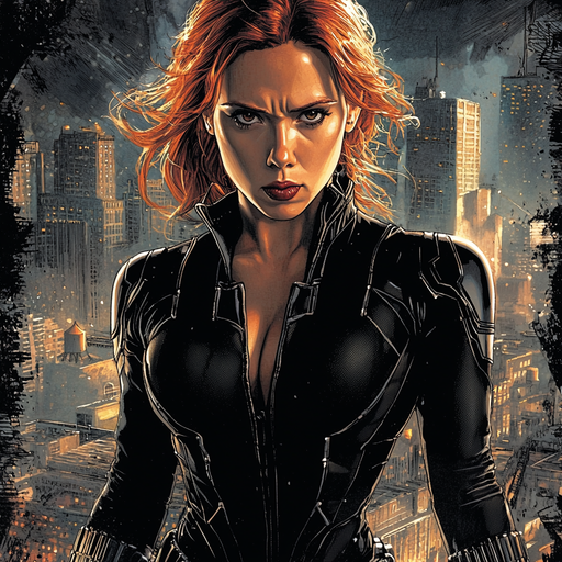 Scarlett Johansson: The Enigmatic Black Widow Unveiled Painting Diamond Kit