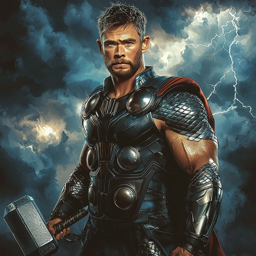 Chris Hemsworth: Thunderous Presence Of Thor Paint By Color