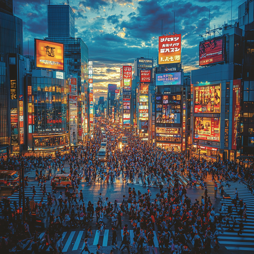 Shibuya Crossing - Tokyo Paint By Color