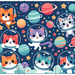 Space Explorer Cats Paint By Diamonds Art