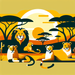Sunset Safari With Big Cats Paint By Diamond