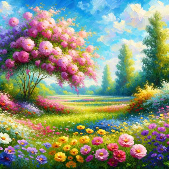 Charming Meadow Scene Paint By Diamond