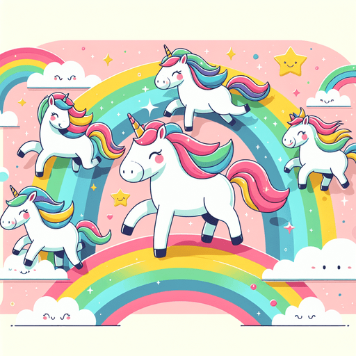 Rainbow Unicorn Parade Painting By Diamonds Kit