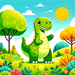 Cheerful Dinosaur Paint By Diamonds Kits