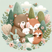 Cuddly Forest Animals Paint By Diamonds Art