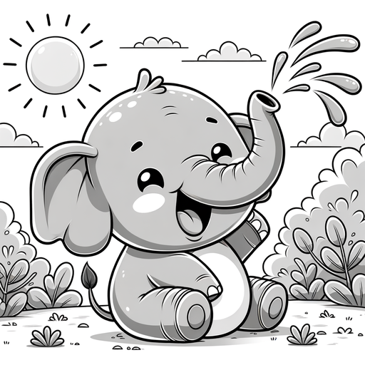 Charming Elephant Calf Paint By Color