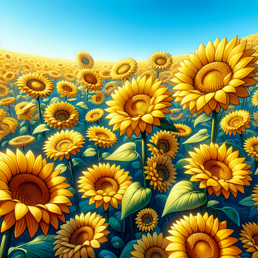 Sunflower Field Painting By Diamonds Kit