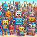 Jolly Robot Friends Paint By Diamonds Kits