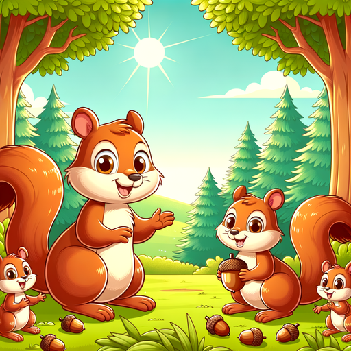 Happy Squirrel Family Paint By Diamonds Art