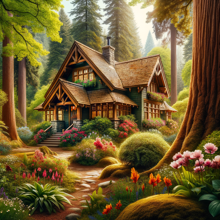 Charming Woodland Cottage Paint By Diamonds Art