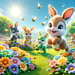 Joyful Spring Bunnies Paint By Diamonds Art