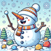 Happy Snowman Painting Diamond Kit