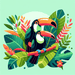 Tropical Toucans Painting Diamond Kit