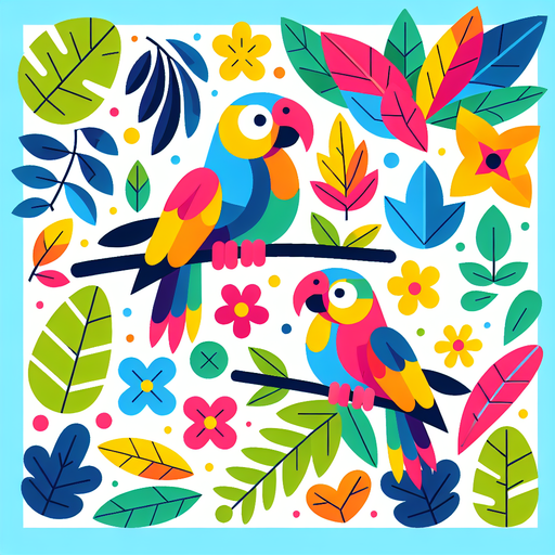 Tropical Parrot Party Diamond Painting