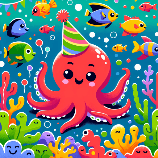 Playful Octopus Party Painting By Diamonds Kit
