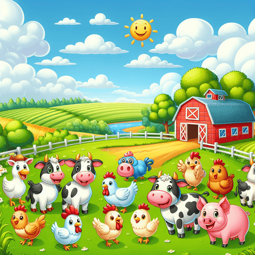 Sunny Day Farm Painting By Diamonds Kit