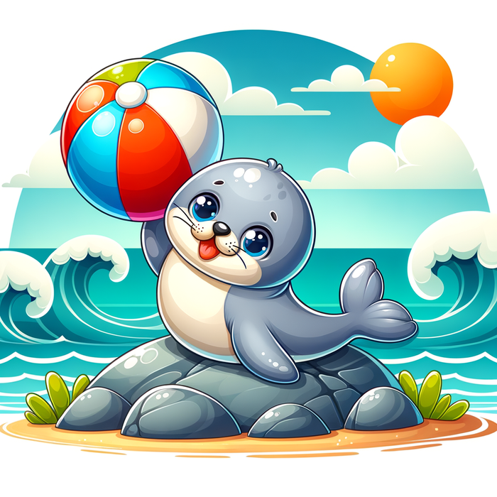 Playful Baby Seal Paint By Color