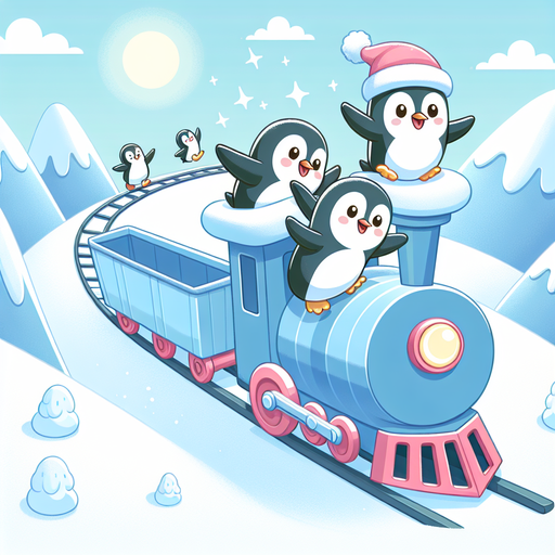 Polar Express Penguins' Winter Wonderland Paint By Diamonds Art