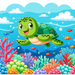 Happy Sea Turtle Paint By Color