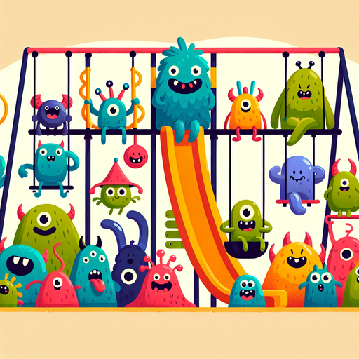 Friendly Monsters' Playground Paint By Diamonds Art