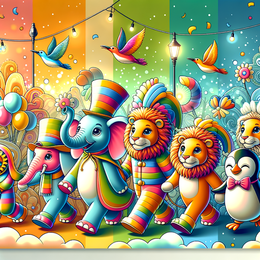 Fantasy Animal Parade Painting By Diamonds Kit