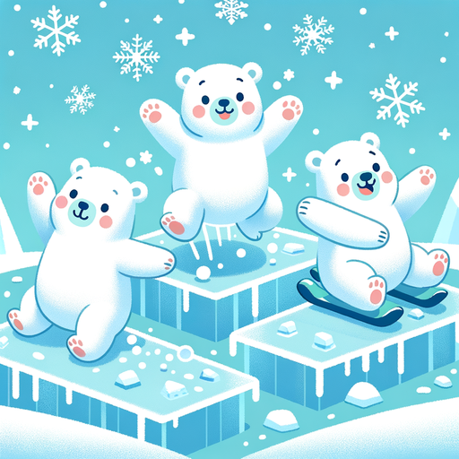 Playful Polar Bears Paint By Diamonds