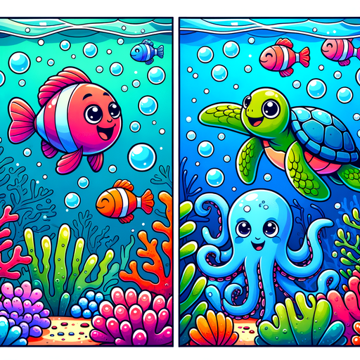 Playful Sea Creatures Paint By Color