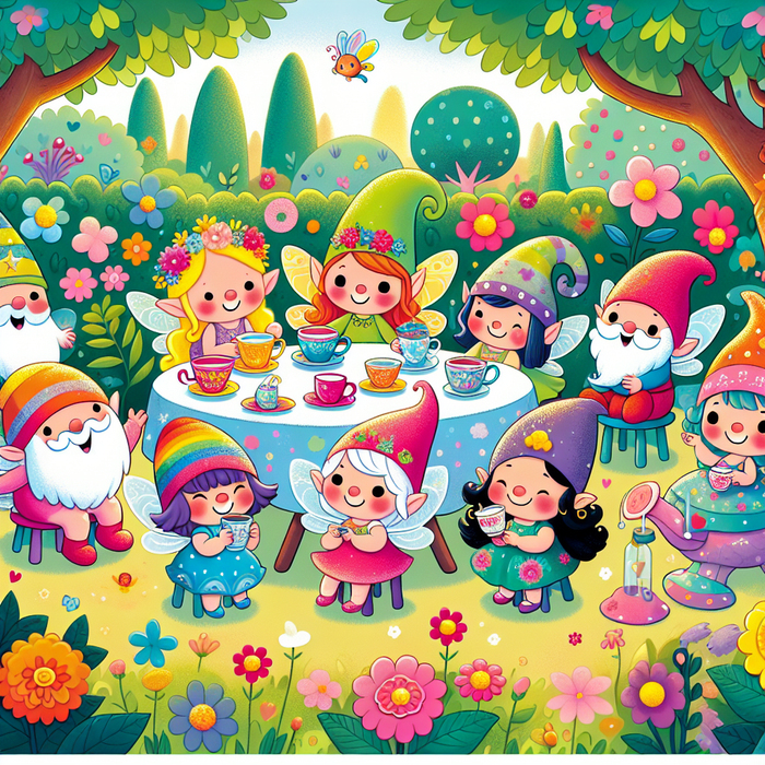 Fantasy Garden Tea Party Paint By Diamonds Art