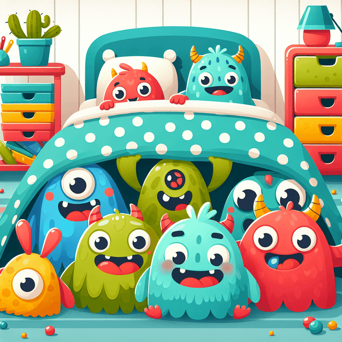 Silly Monsters Under The Bed Paint By Color