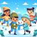 Cheerful Snow Day Paint By Diamonds Art