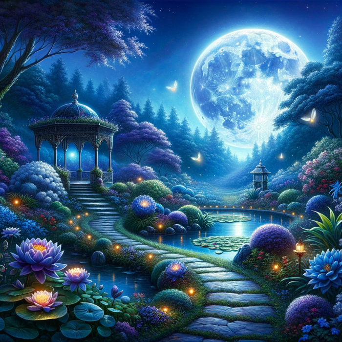 Mystical Moonlit Garden 5D DIY Paint By Diamond Kit