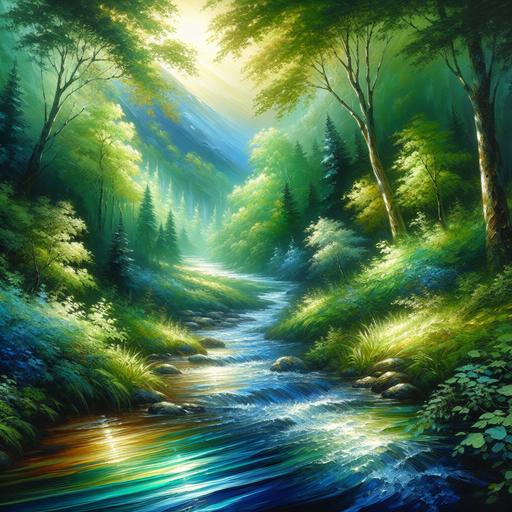 Gentle Mountain Stream Paint By Diamonds Art