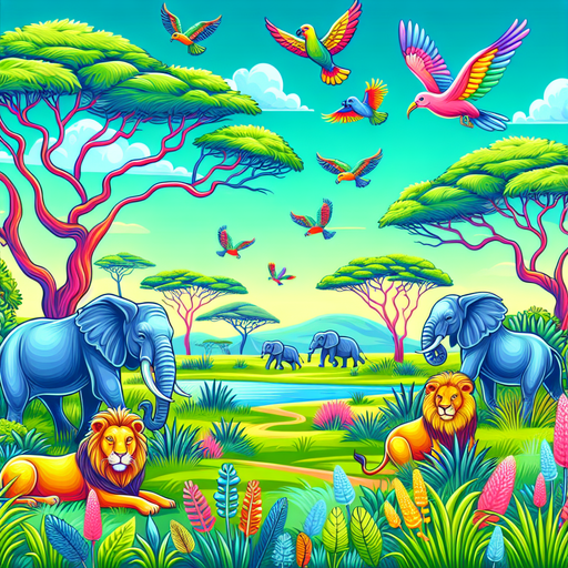 Charming Safari Paint By Color