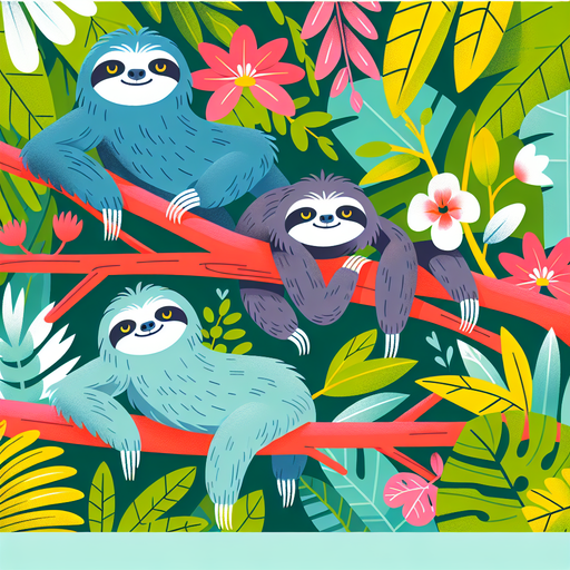 Silly Sloth Hangout Paint By Color