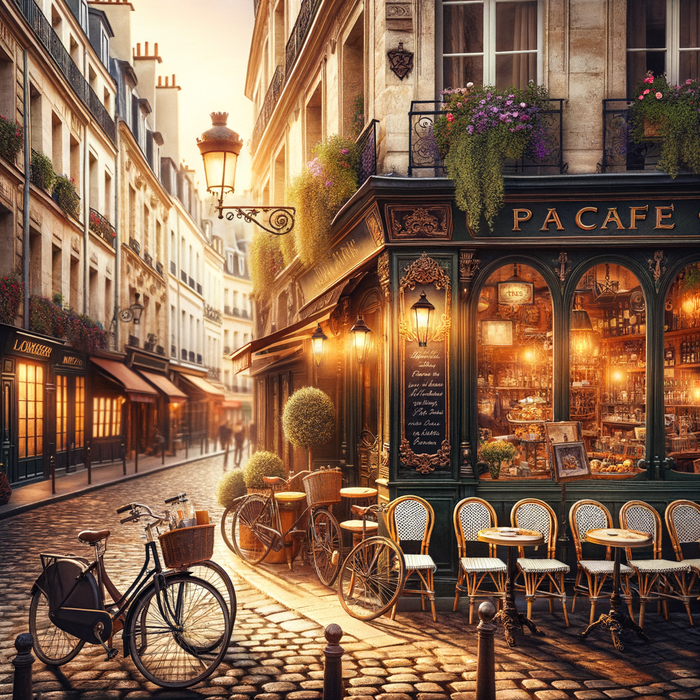 Vintage Parisian Café 5D DIY Paint By Diamond Kit