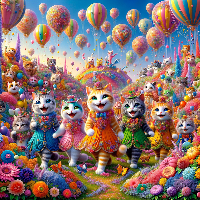 Whimsical Cat Parade Paint By Diamonds