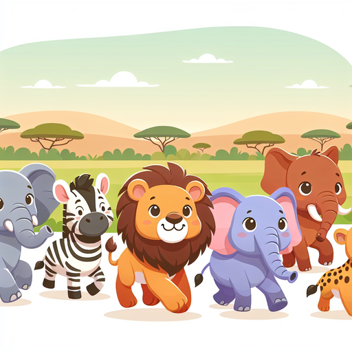 Wild Safari Parade Painting By Diamonds Kit