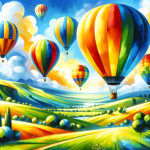 Colorful Hot Air Balloon Adventure Paint By Diamonds Art