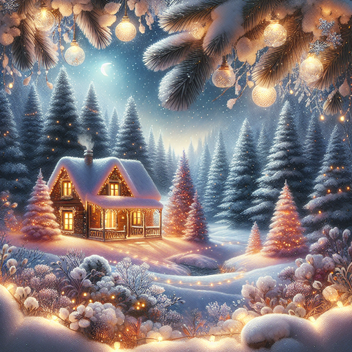 Magical Winter Retreat Paint By Diamonds Kits