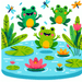 Froggy Pond Frolic Painting By Diamonds Kit