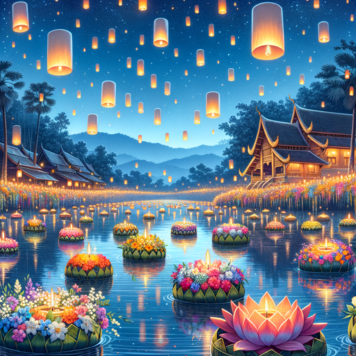 Loy Krathong - Chiang Mai Paint By Color