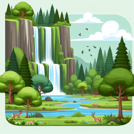 Wondrous Waterfall Wilderness Painting By Diamonds Kit