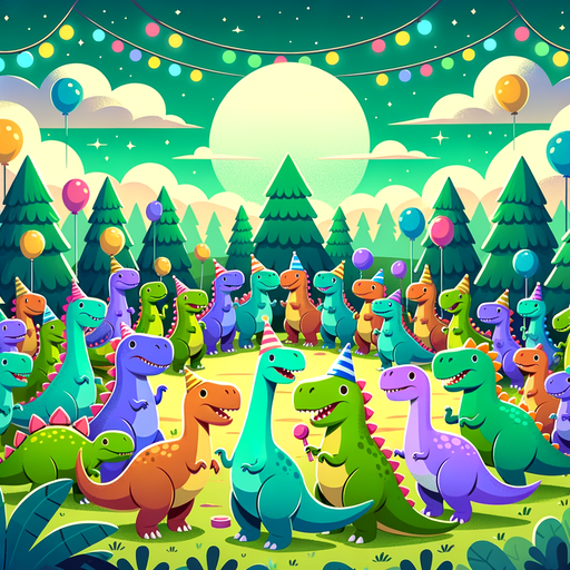 Friendly Dinosaur Party Paint By Diamonds Kits