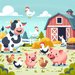 Busy Barnyard Bash Painting By Diamonds Kit