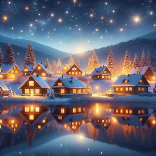 Charming Snowy Village Paint By Diamonds