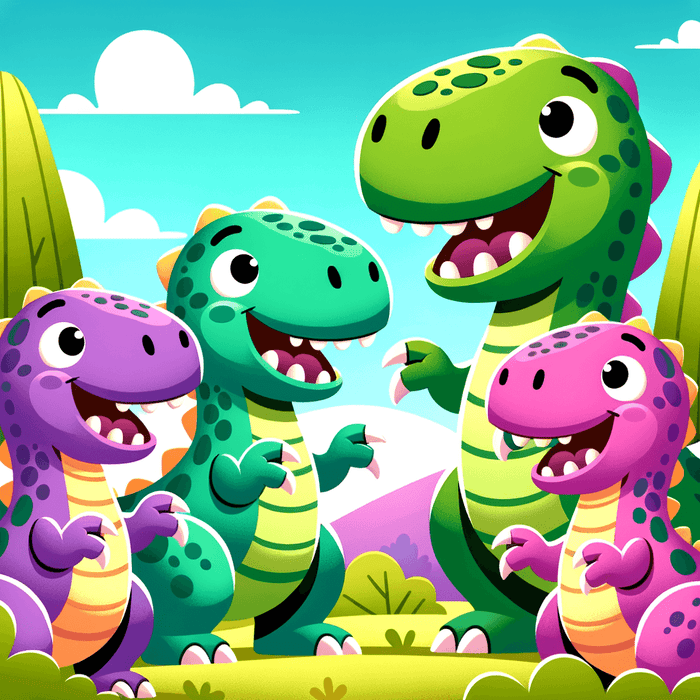 Delightful Dinosaur Friends Paint By Diamonds Kits