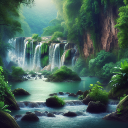 Tranquil Waterfall Oasis Paint By Color